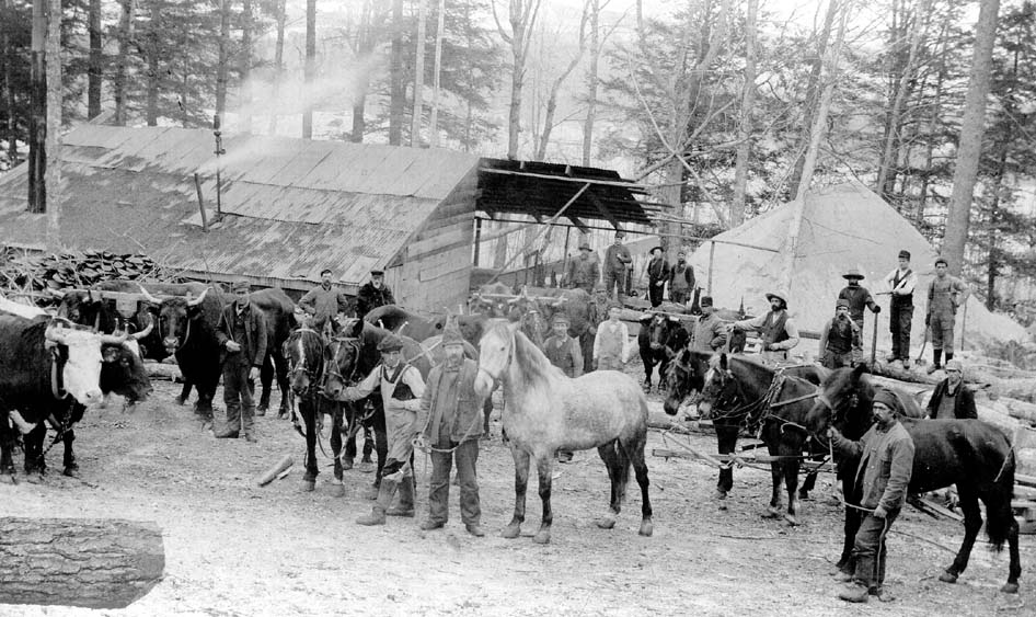 Photo of Burnham's Mill in the Lawrence Lot. About 1898